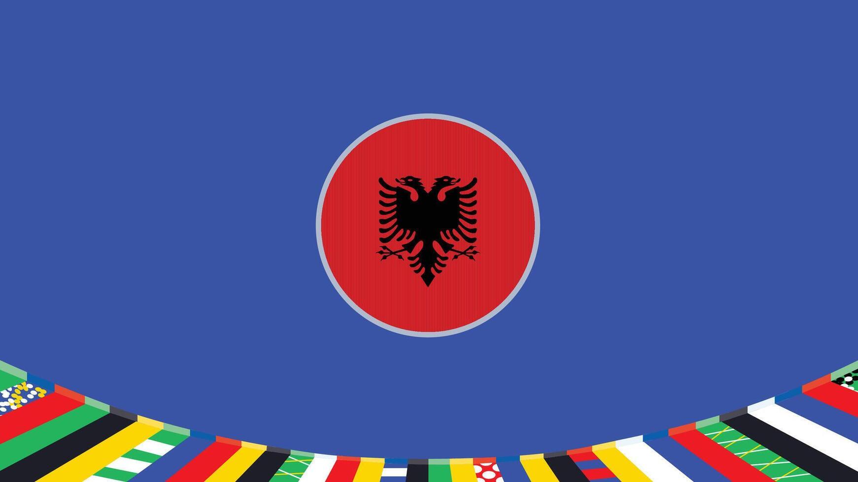 Albânia emblema bandeira europeu nações 2024 equipes países europeu Alemanha futebol símbolo logotipo Projeto ilustração vetor