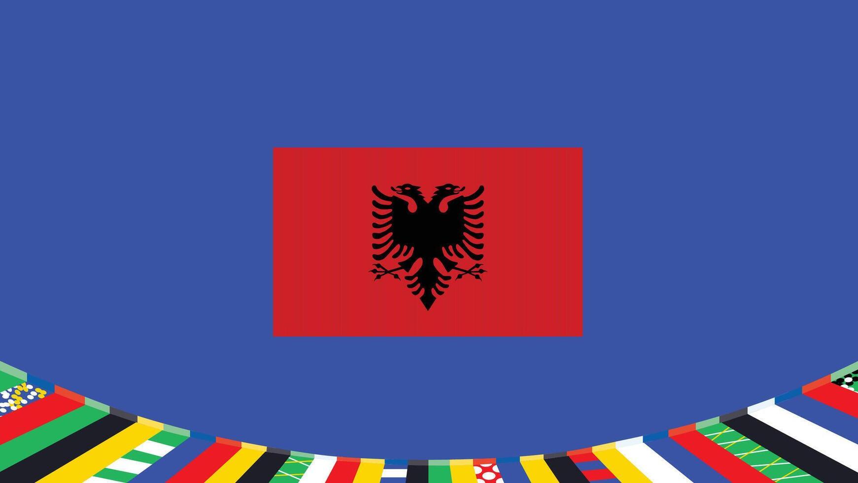 Albânia bandeira símbolo europeu nações 2024 equipes países europeu Alemanha futebol logotipo Projeto ilustração vetor