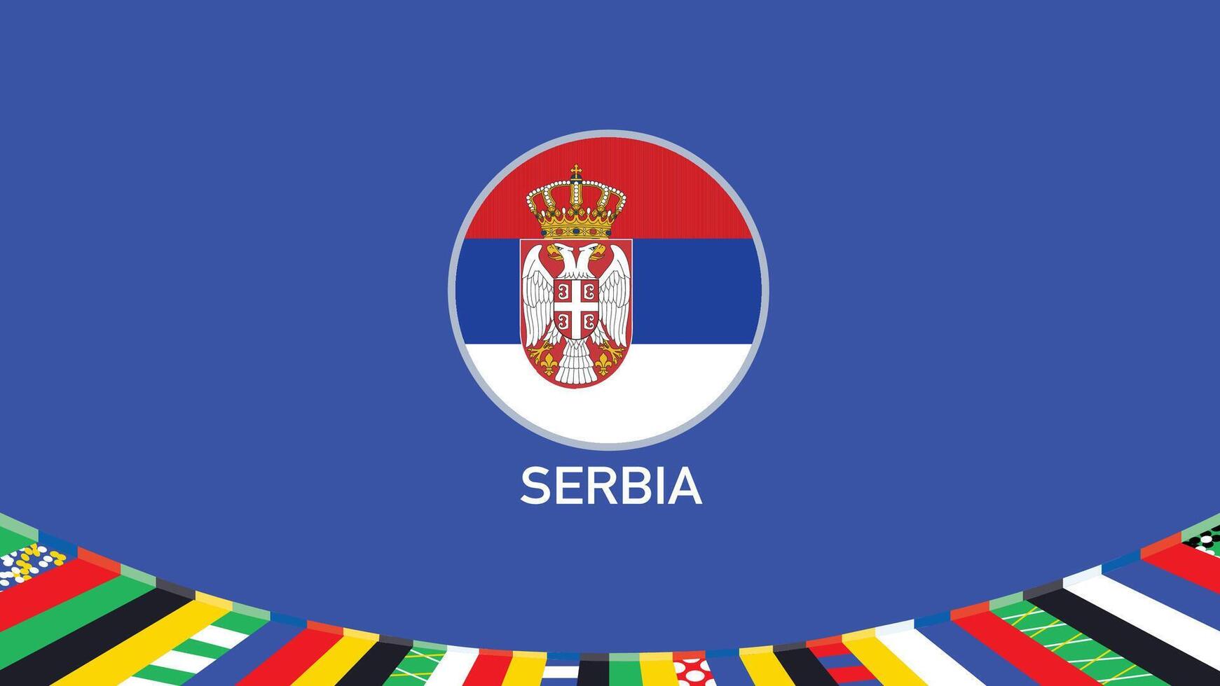 Sérvia emblema bandeira equipes europeu nações 2024 abstrato países europeu Alemanha futebol símbolo logotipo Projeto ilustração vetor