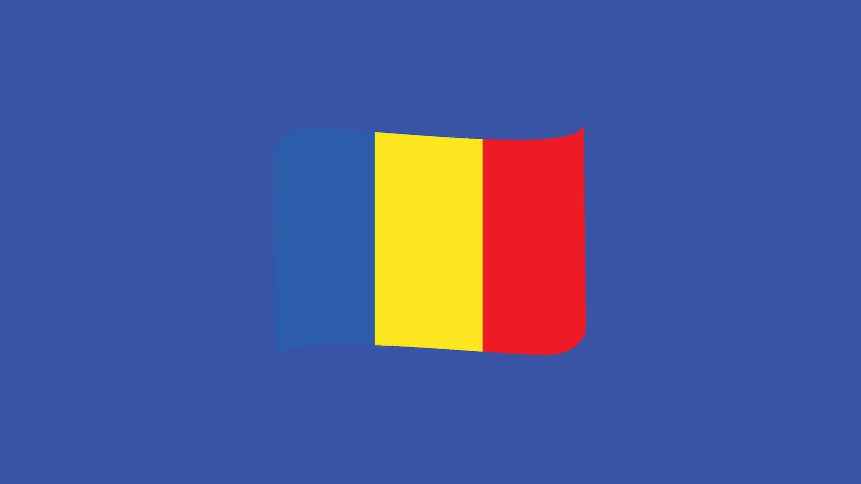 romênia bandeira fita europeu nações 2024 equipes países europeu Alemanha futebol símbolo logotipo Projeto ilustração vetor