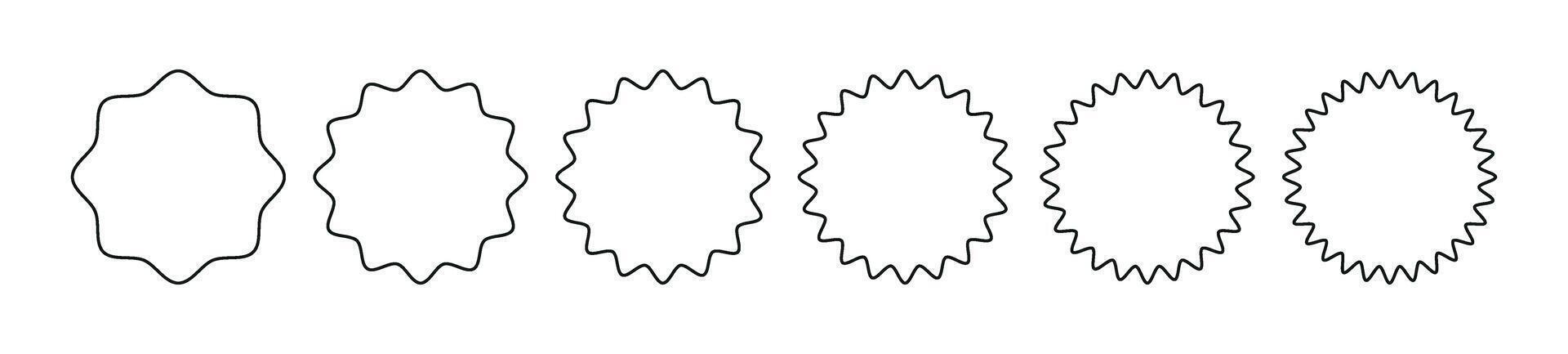 circular crachá ziguezague padronizar ,redondo linha fronteira fronteira. plano ilustração isolado em branco fundo. vetor