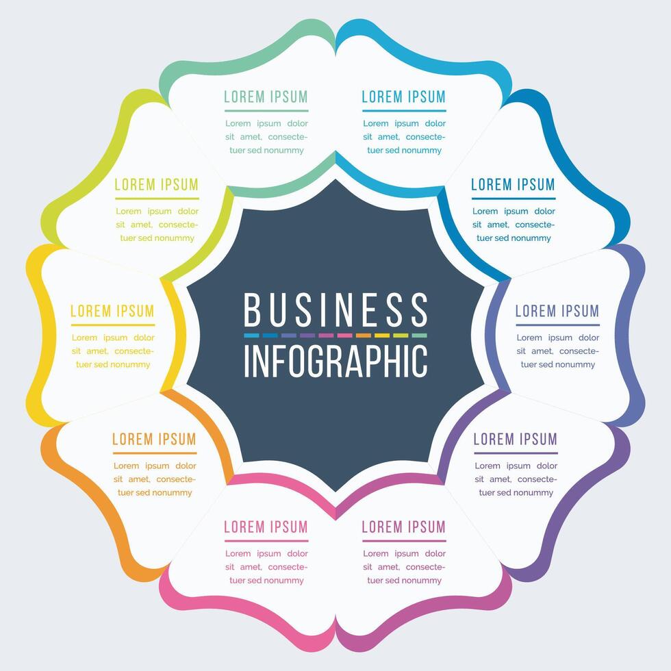 infográfico Projeto modelo 10 passos, objetos, elementos ou opções em formação o negócio infográfico modelo vetor