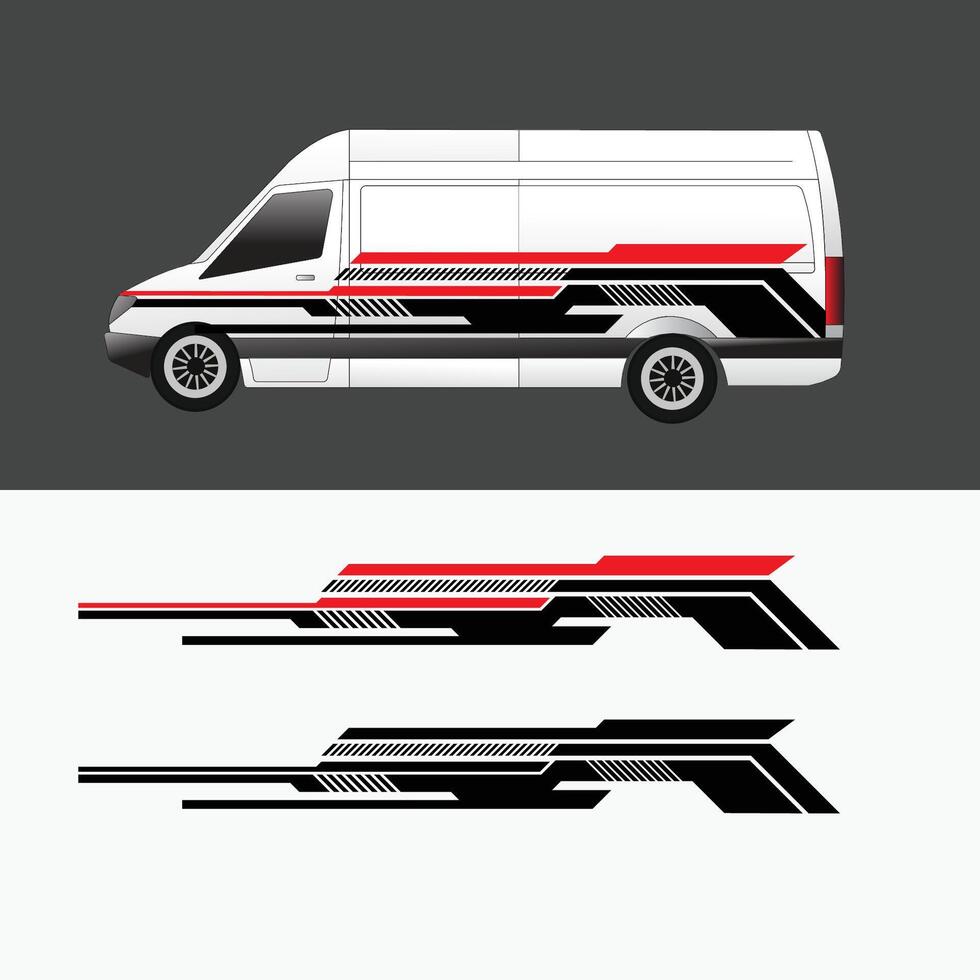 design de decalque de envoltório de carro van vetor