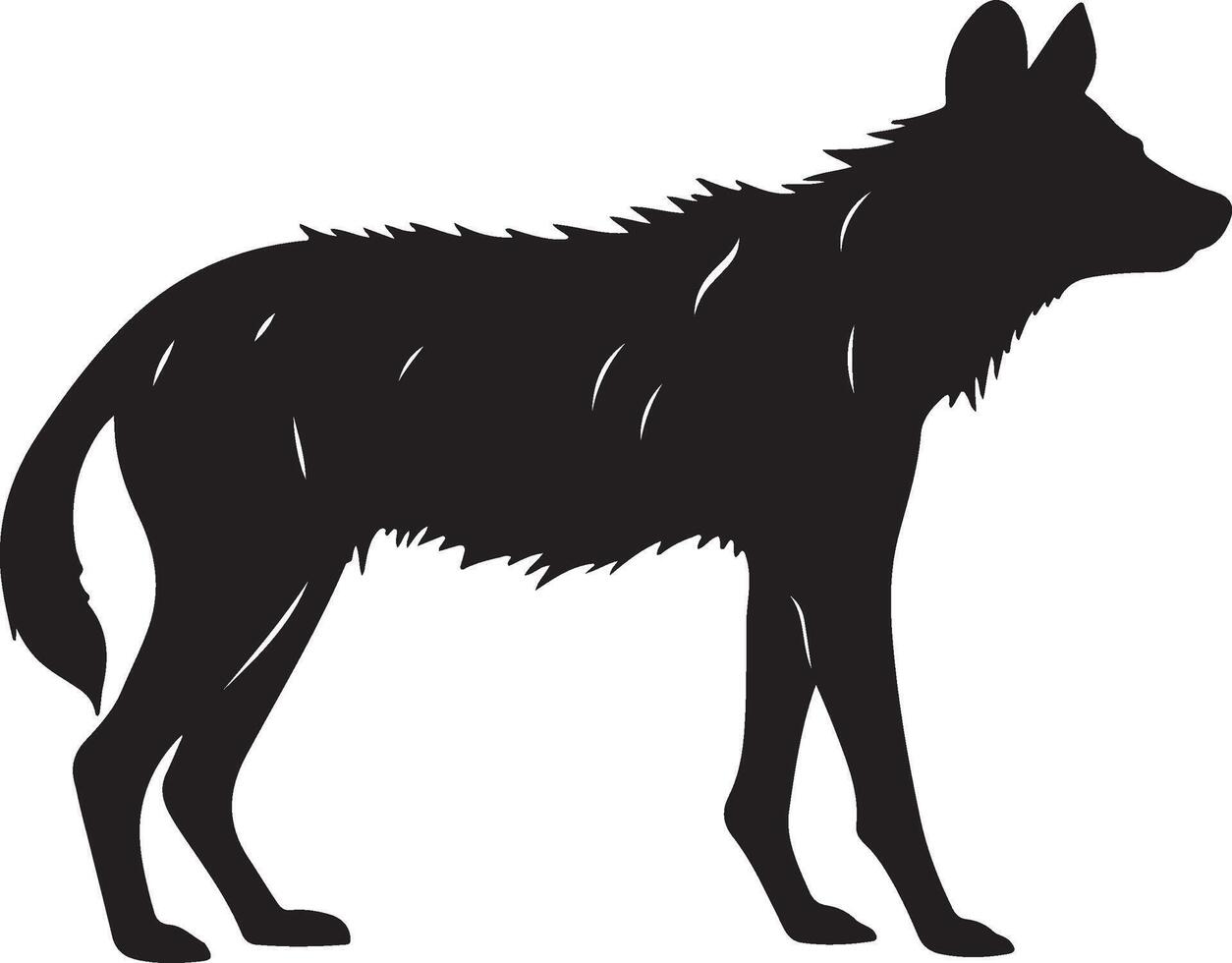 hiena silhueta ilustração branco fundo vetor