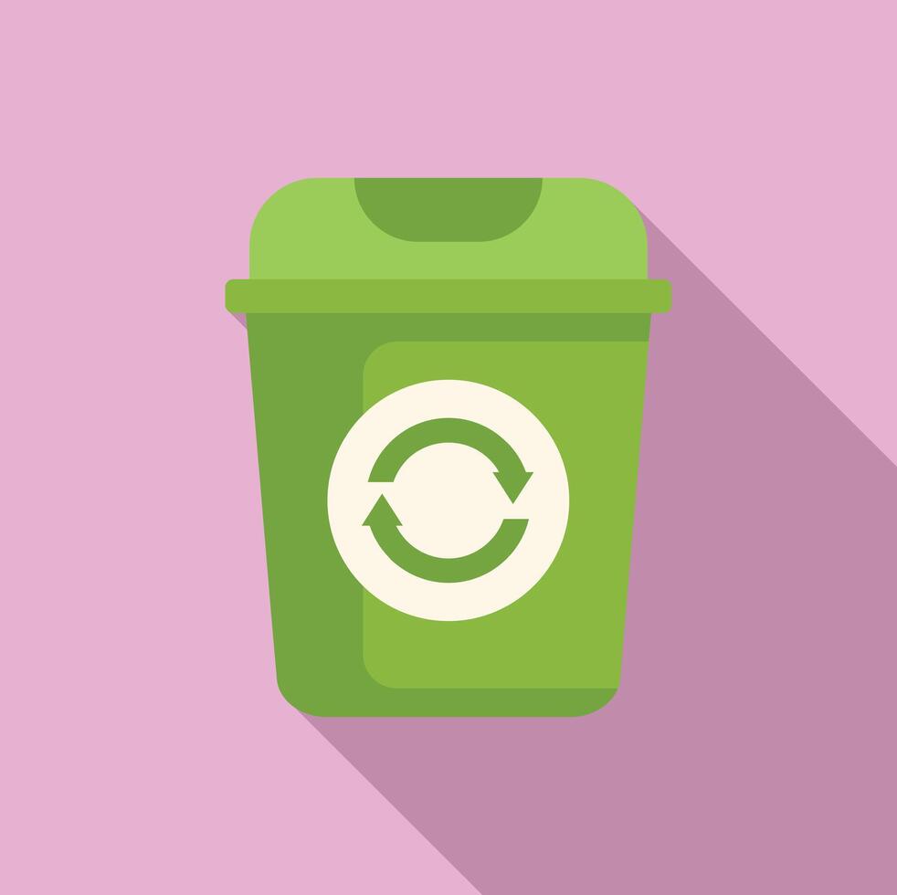 eco reciclar lixo bin ícone plano . ecologia plástico vetor