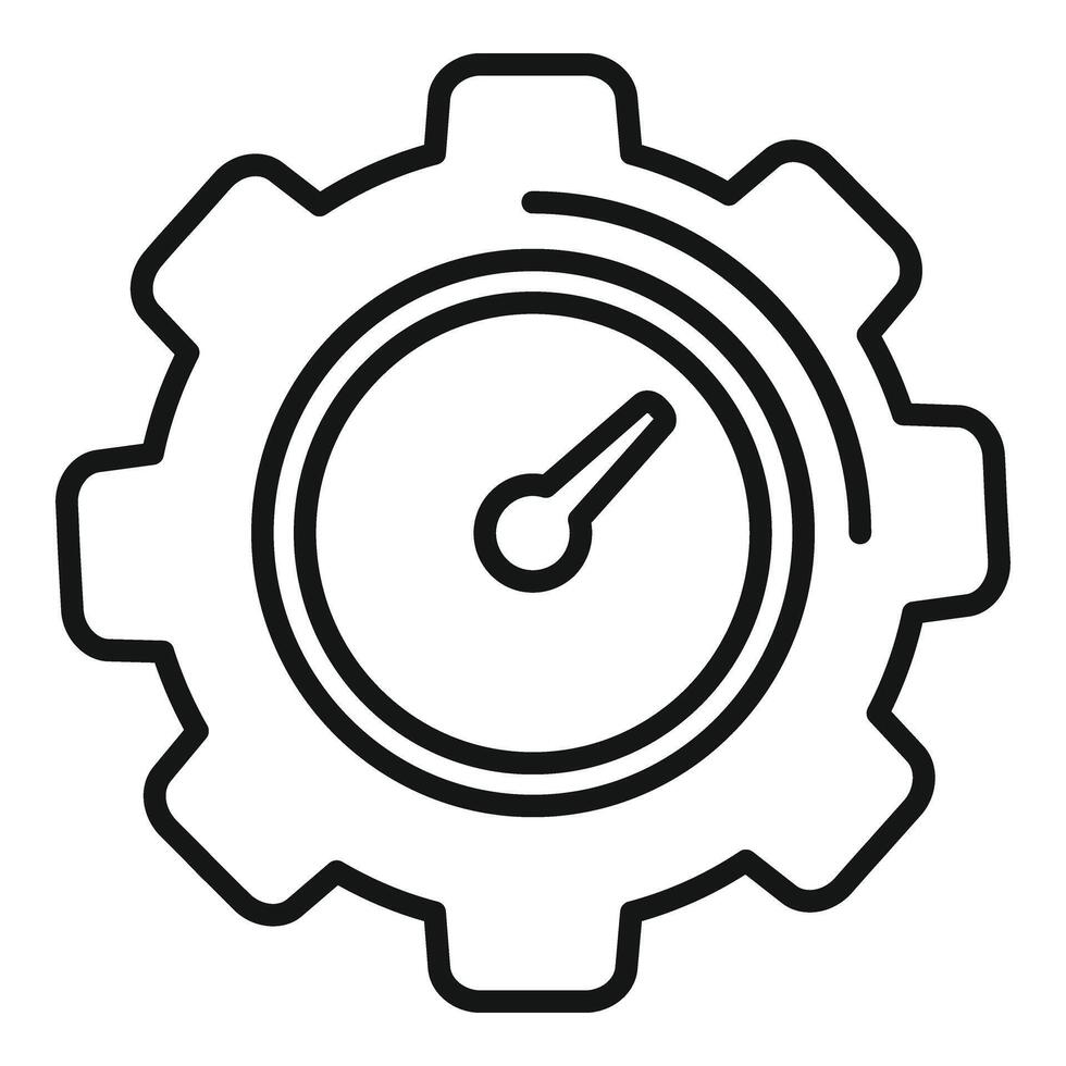 engrenagem roda dentada Tempo duração ícone esboço . relógio plano vetor