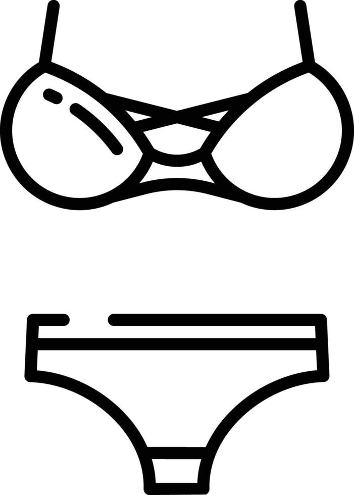 bikini esboço ilustração vetor