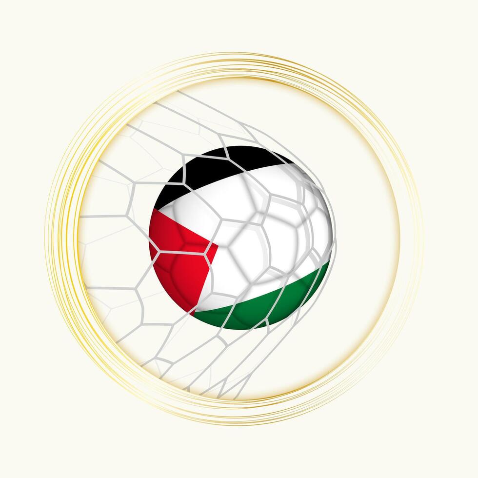 Palestina pontuação meta, abstrato futebol símbolo com ilustração do Palestina bola dentro futebol líquido. vetor