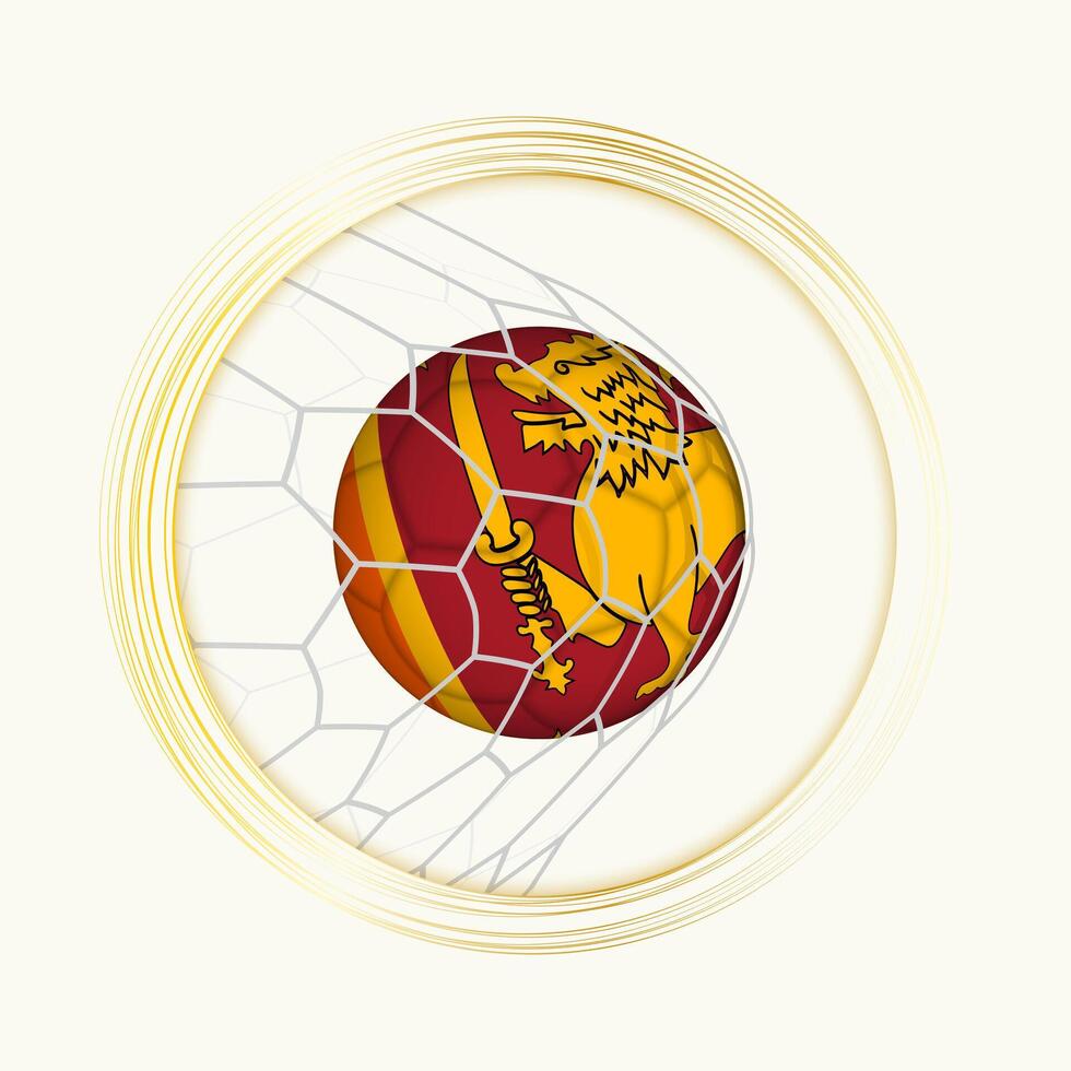 sri lanka pontuação meta, abstrato futebol símbolo com ilustração do sri lanka bola dentro futebol líquido. vetor