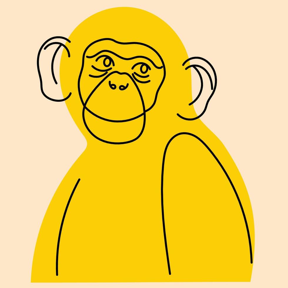 macaco. avatar, distintivo, poster, logotipo modelos, imprimir. ilustração dentro plano desenho animado estilo vetor