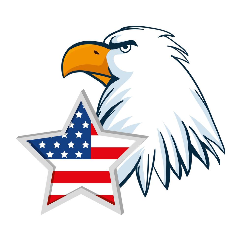 desenho de vetor estrela e águia dos EUA isolado