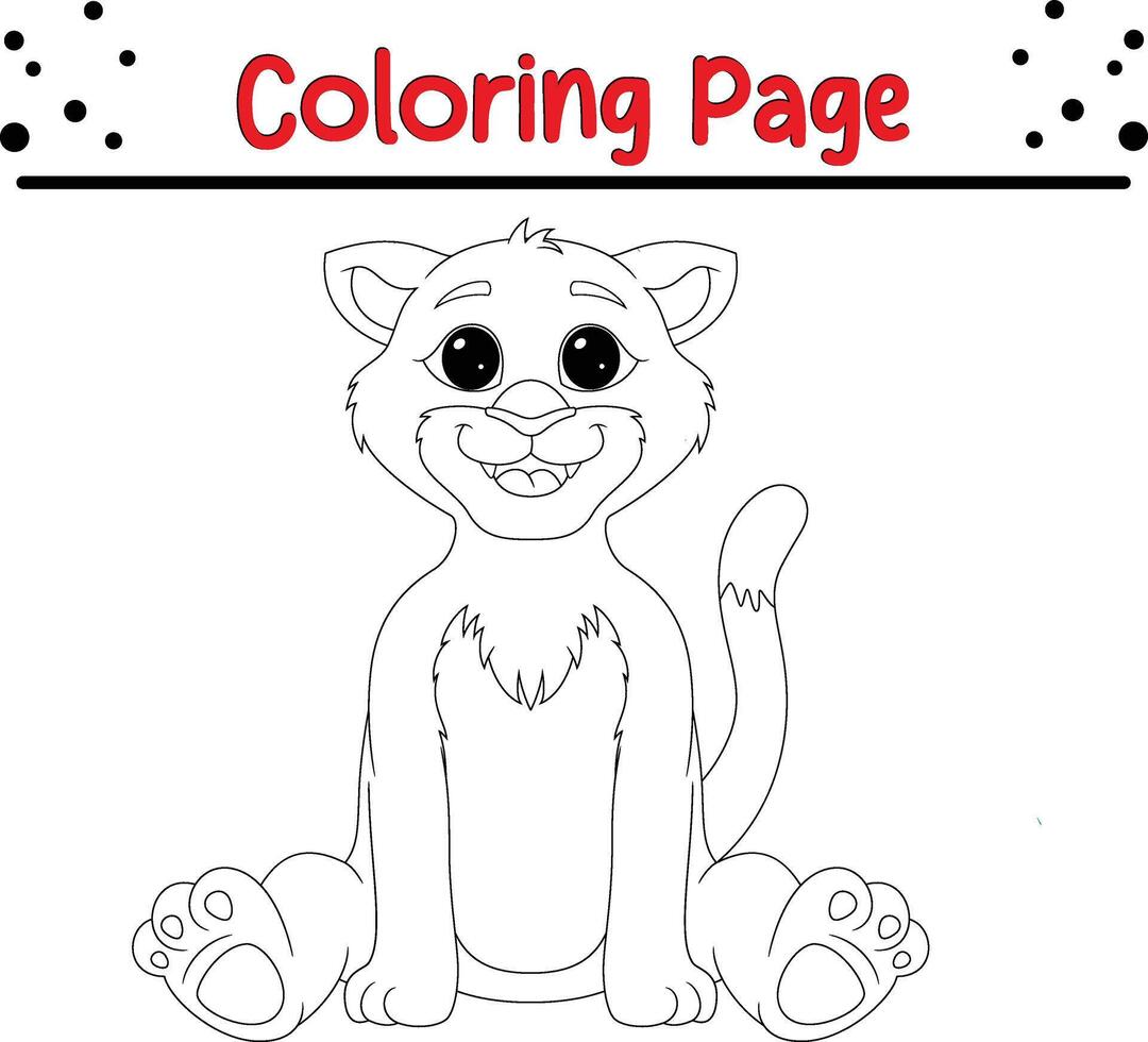 fofa guepardo animal coloração página para crianças e adultos vetor