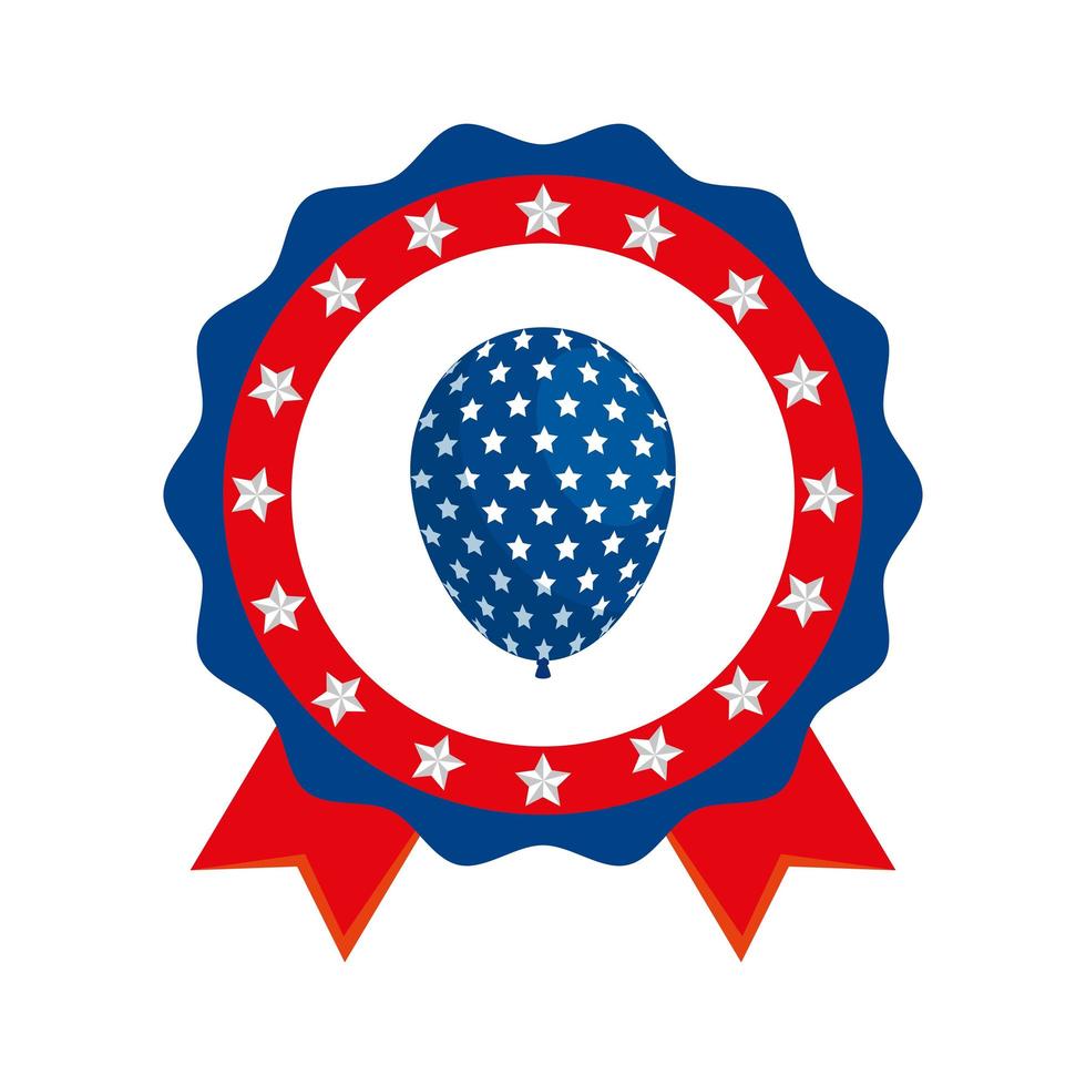 balão dos EUA isolado dentro do projeto do vetor do selo do selo