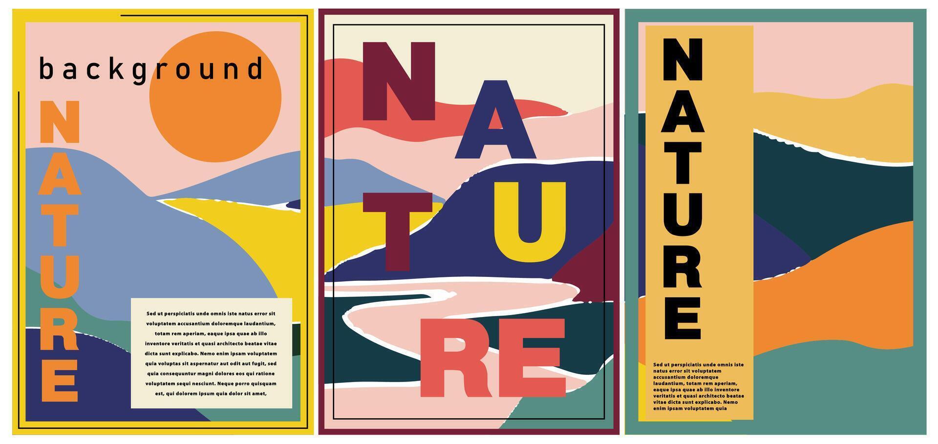 natureza inspirado poster conjunto vetor