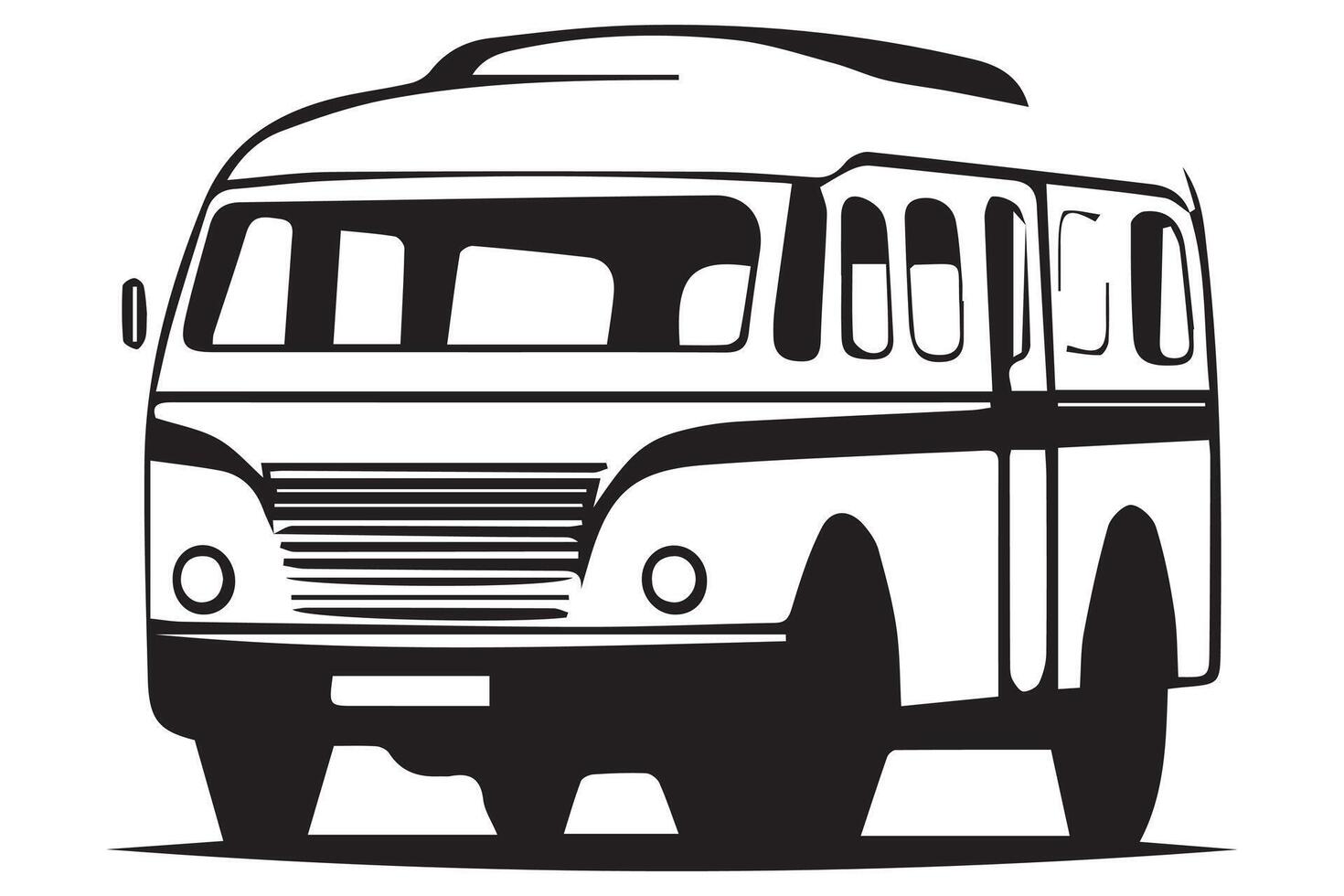 conjunto do ônibus ícone ilustração. isolado em branco fundo vetor