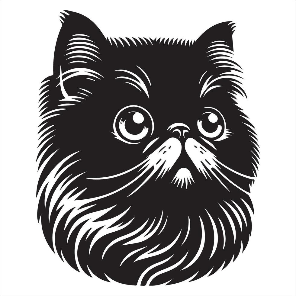 gato logotipo - uma persa gato face dentro Preto e branco vetor