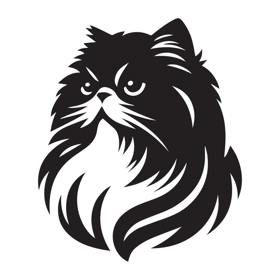 gato - uma persa gato com uma protetora posição ilustração logotipo conceito vetor