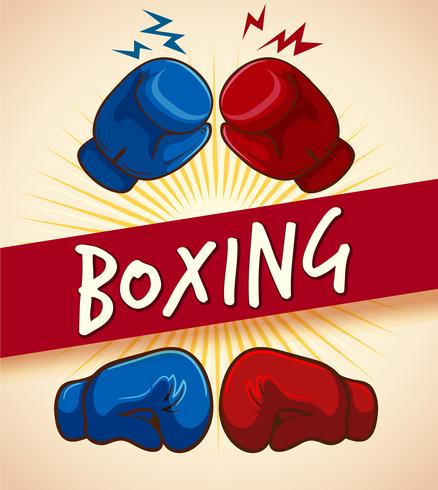 Luvas de boxe e banner vetor