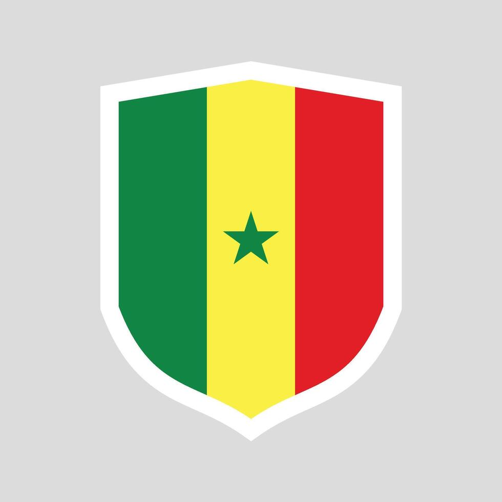 Senegal bandeira dentro escudo forma quadro, Armação vetor