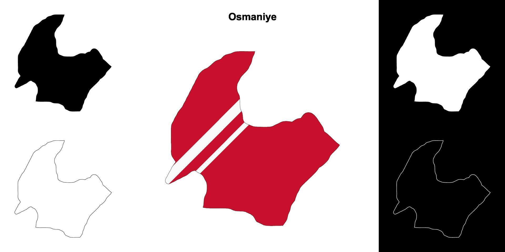 osmaniye província esboço mapa conjunto vetor