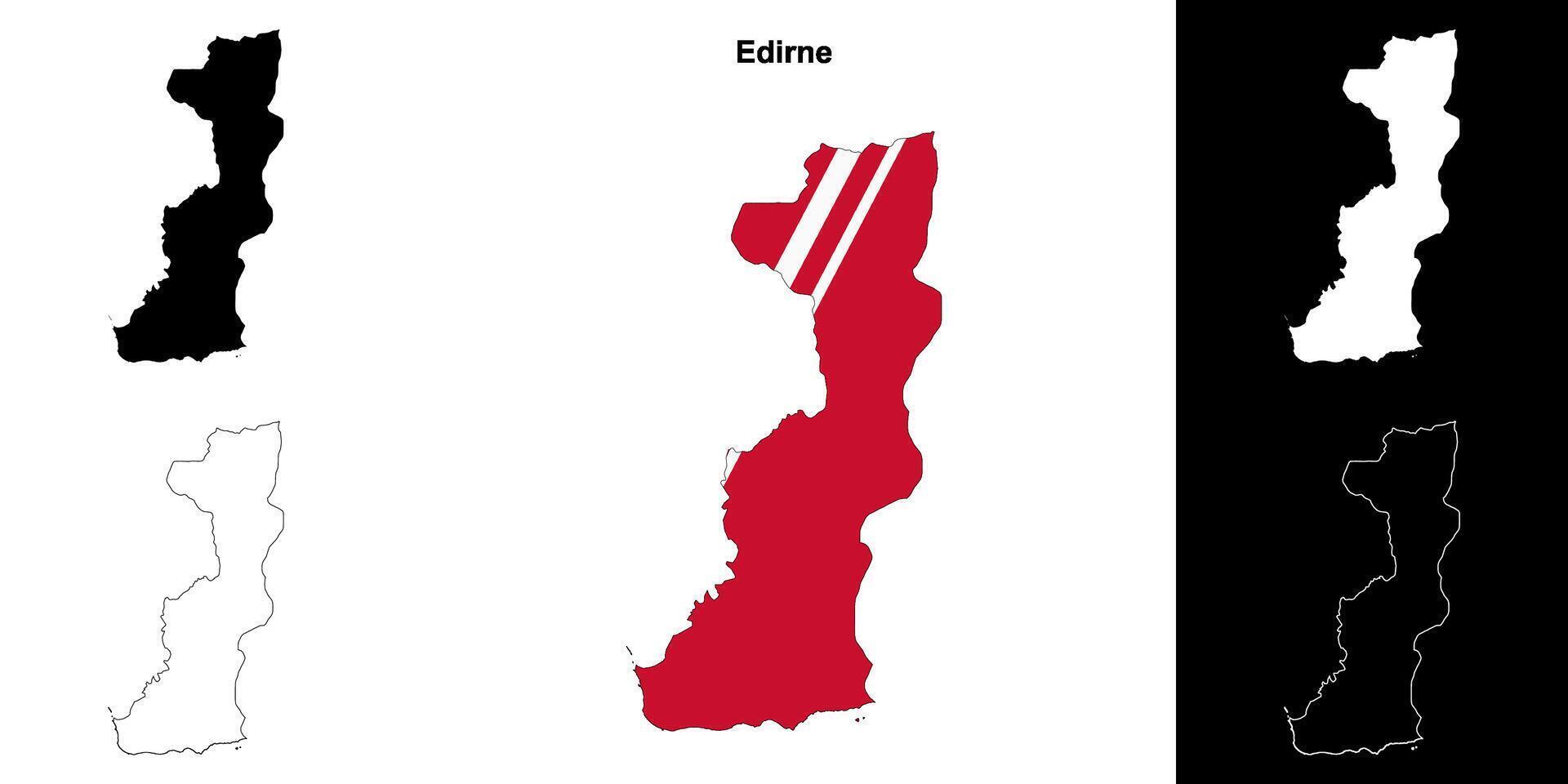 Edirne província esboço mapa conjunto vetor