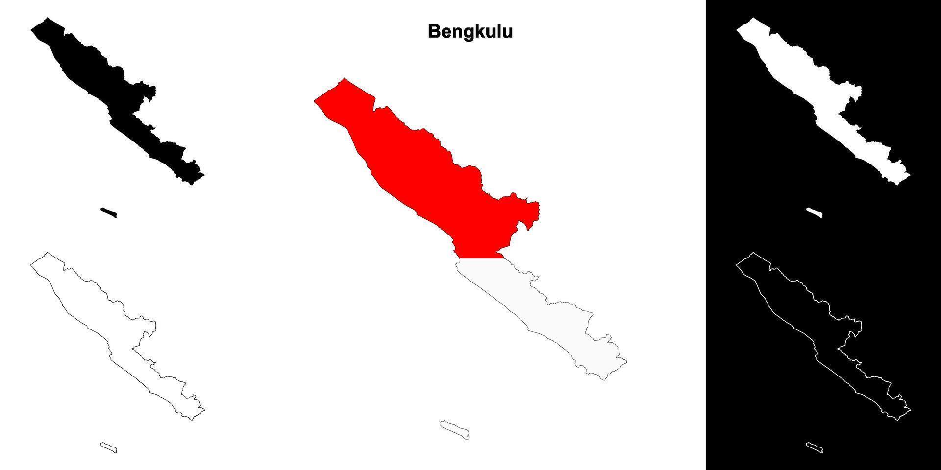 bengkulu província esboço mapa conjunto vetor