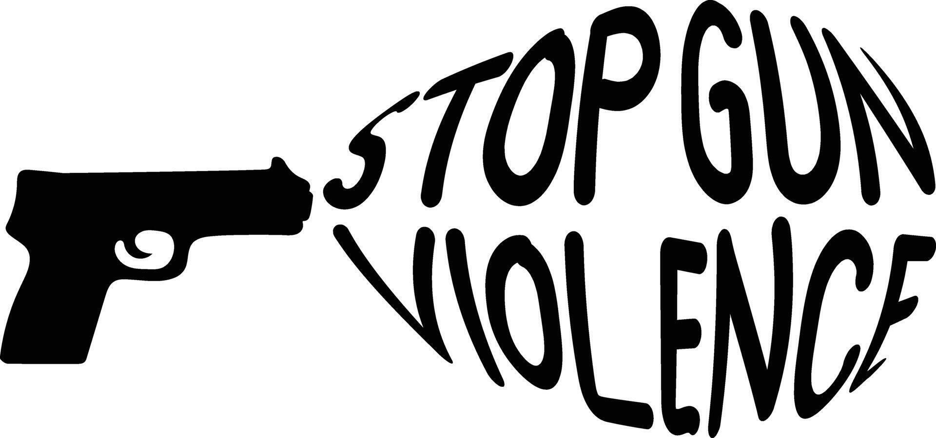 Pare arma de fogo violência mão desenhado ilustração vetor