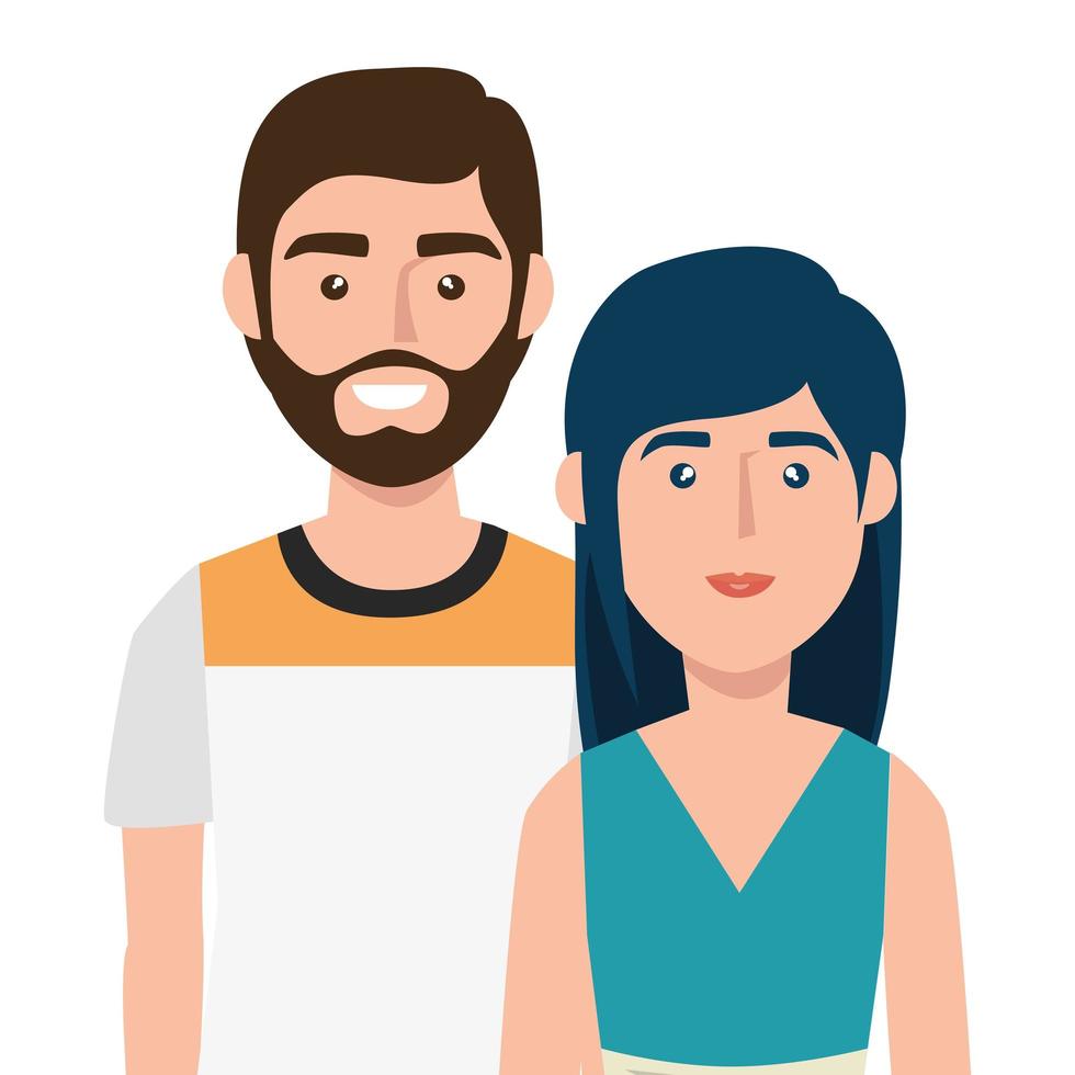 ícone de personagem avatar jovem casal vetor
