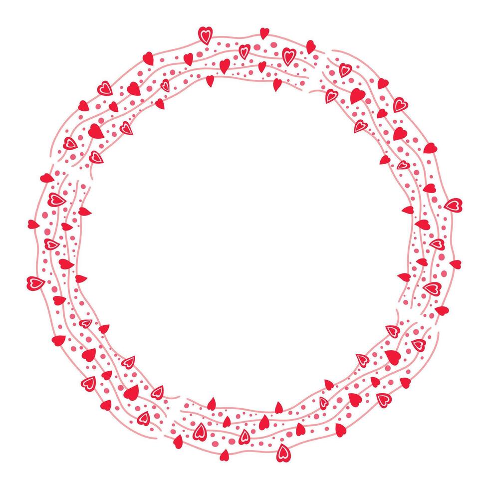 mão desenhado corações fronteira e quadro, Armação em branco fundo vetor