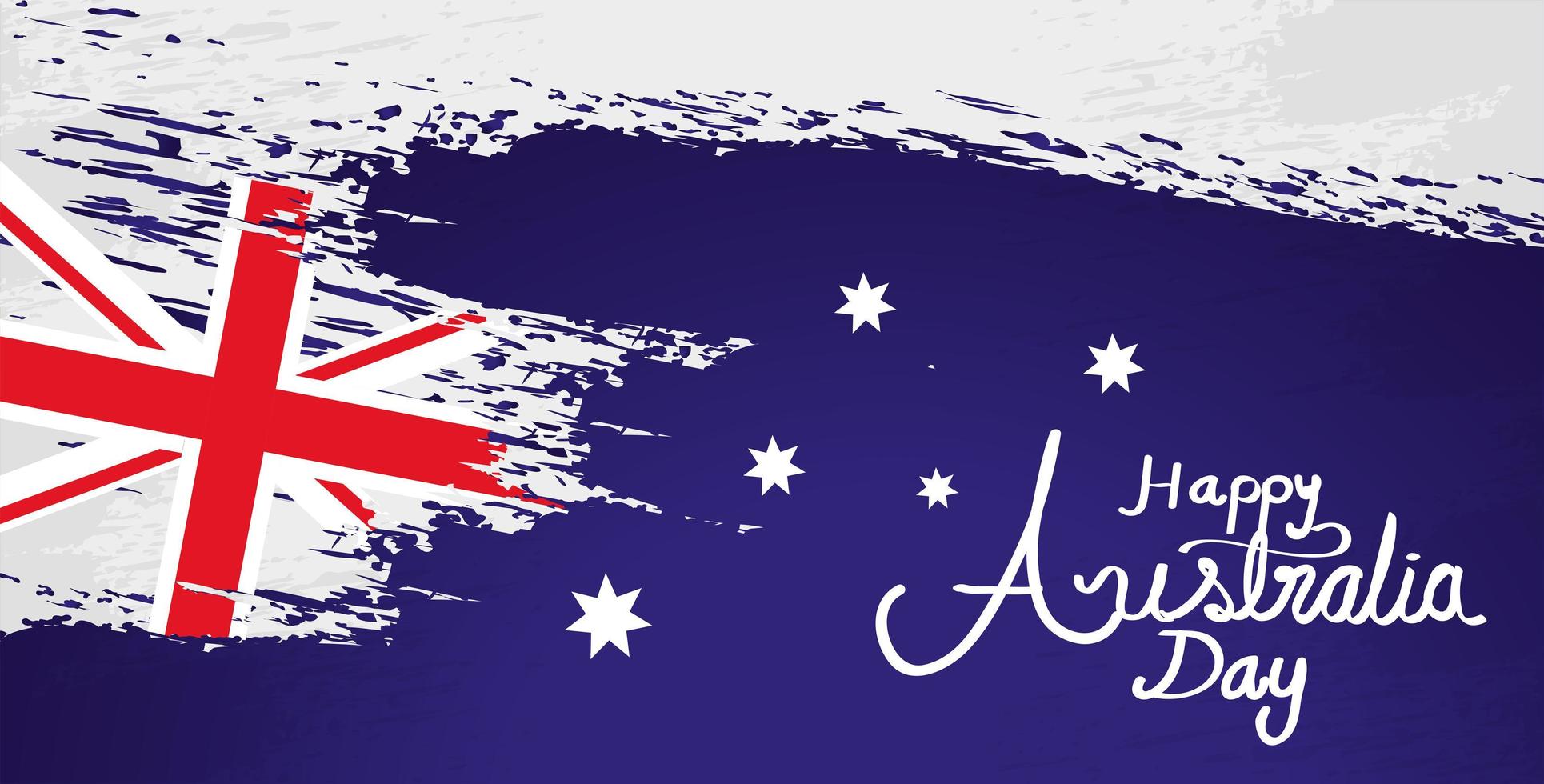 feliz dia da austrália com bandeira vetor