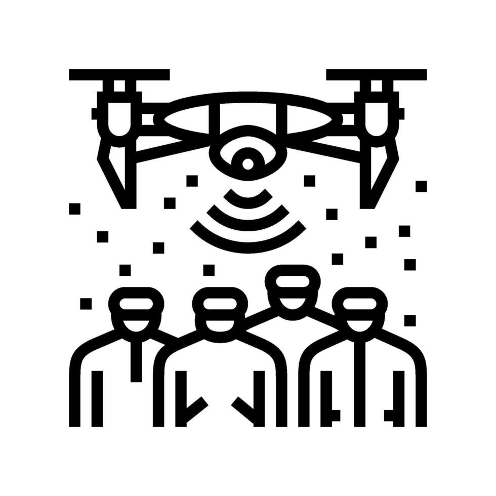 futurista distopia cyberpunk linha ícone ilustração vetor
