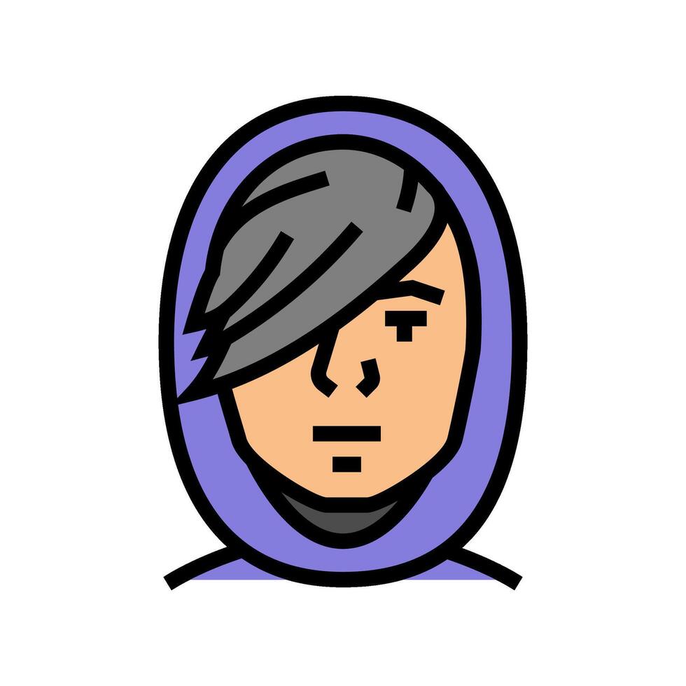 masculino avatar emo cor ícone ilustração vetor