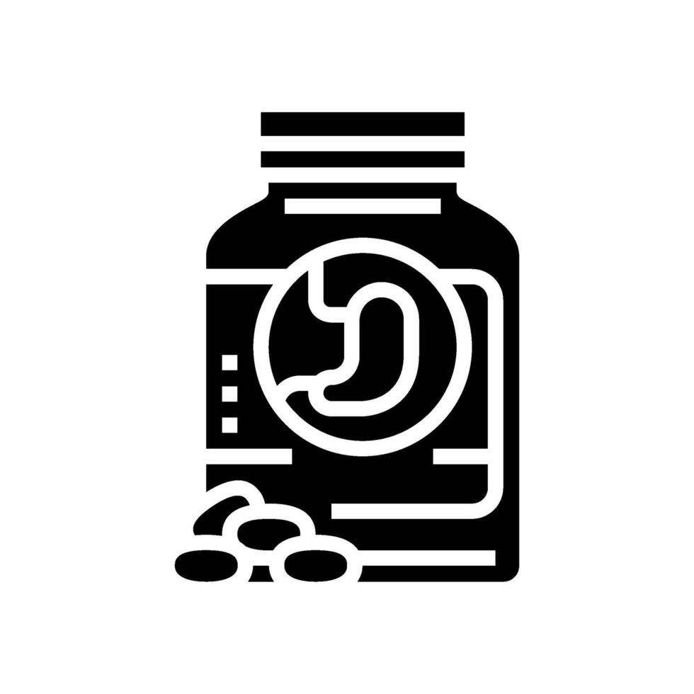 antiácidos medicação farmacia glifo ícone ilustração vetor