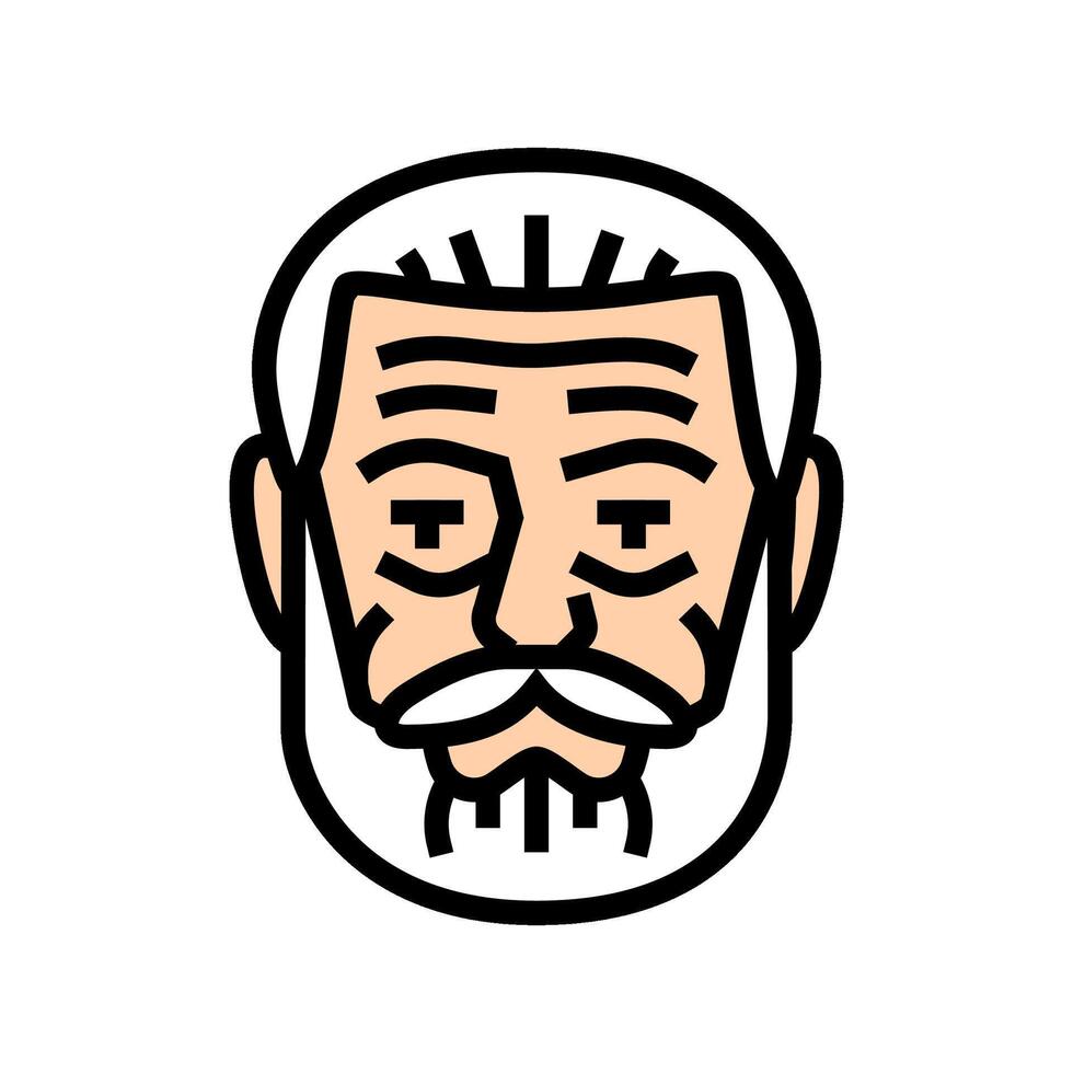 velho homem avatar cor ícone ilustração vetor