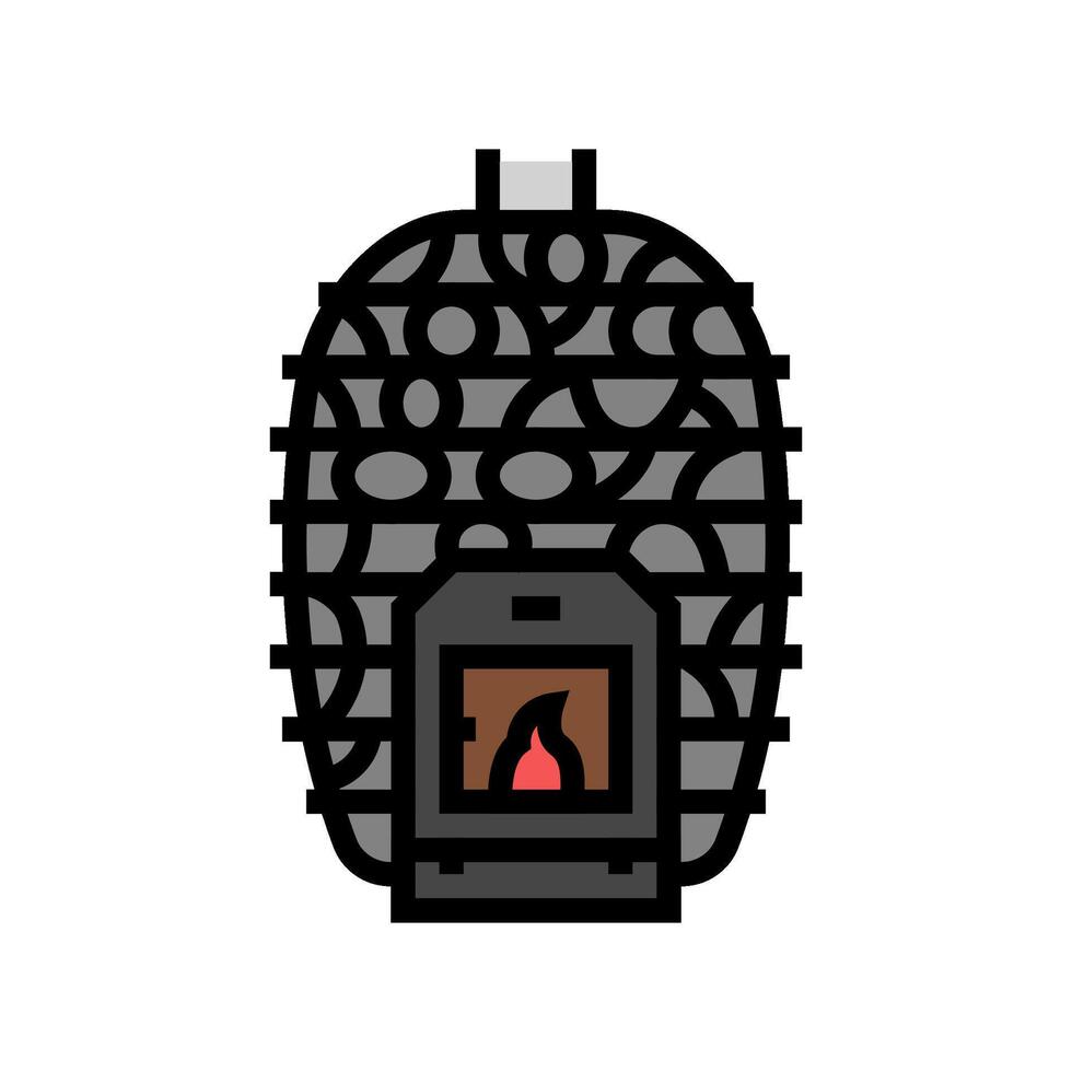 fogão sauna cor ícone ilustração vetor
