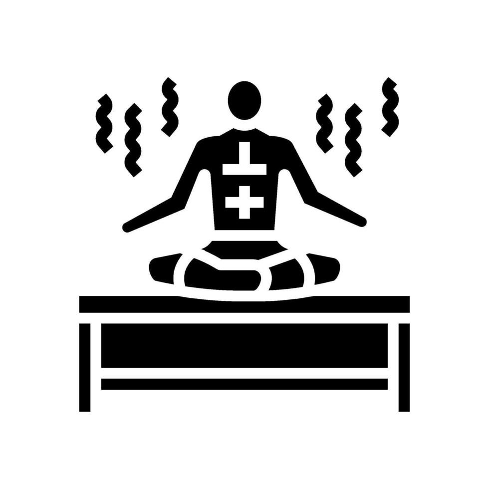 relaxamento sauna glifo ícone ilustração vetor