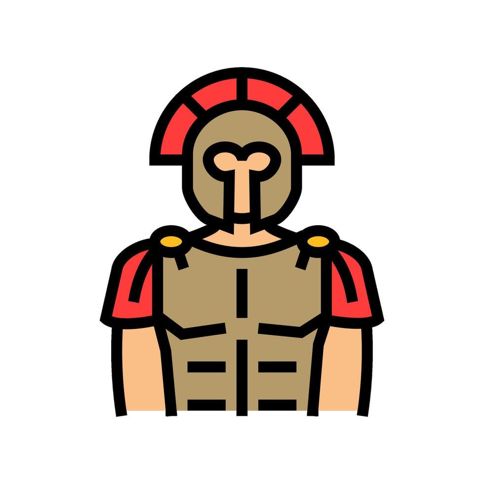 gladiador sparta Guerreiro cor ícone ilustração vetor