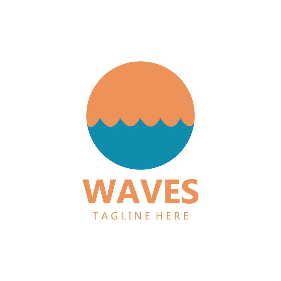 água onda logotipo, de praia ondas, mar, Projeto vetor