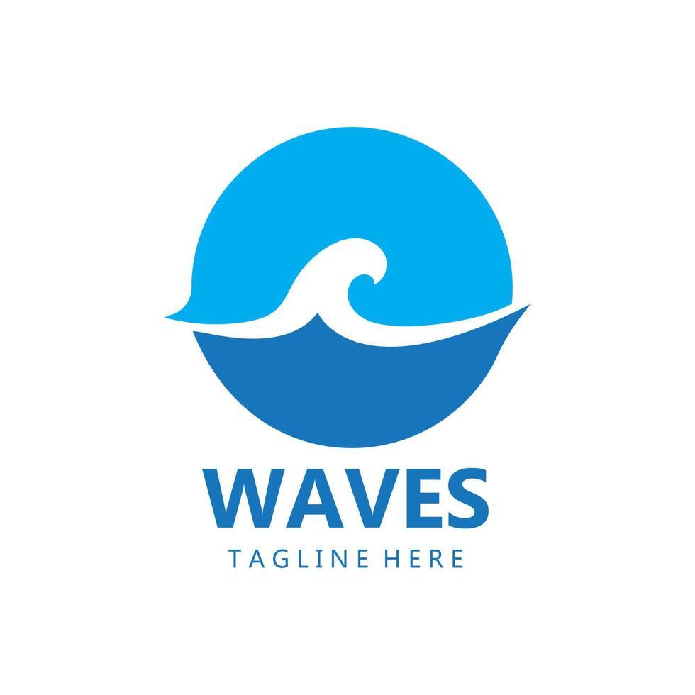 água onda logotipo, de praia ondas, mar, Projeto vetor