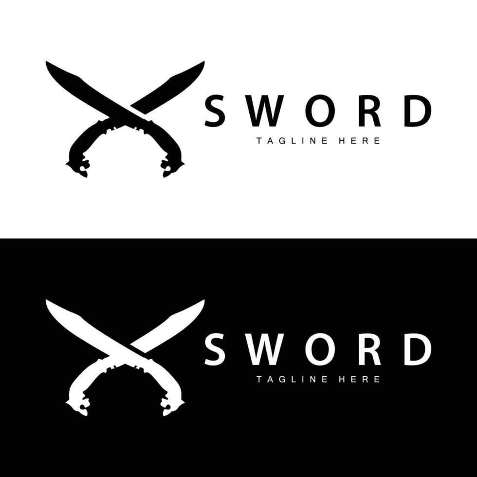 espada arma inspiração silhueta Projeto ilustração simples minimalista espada logotipo modelo vetor