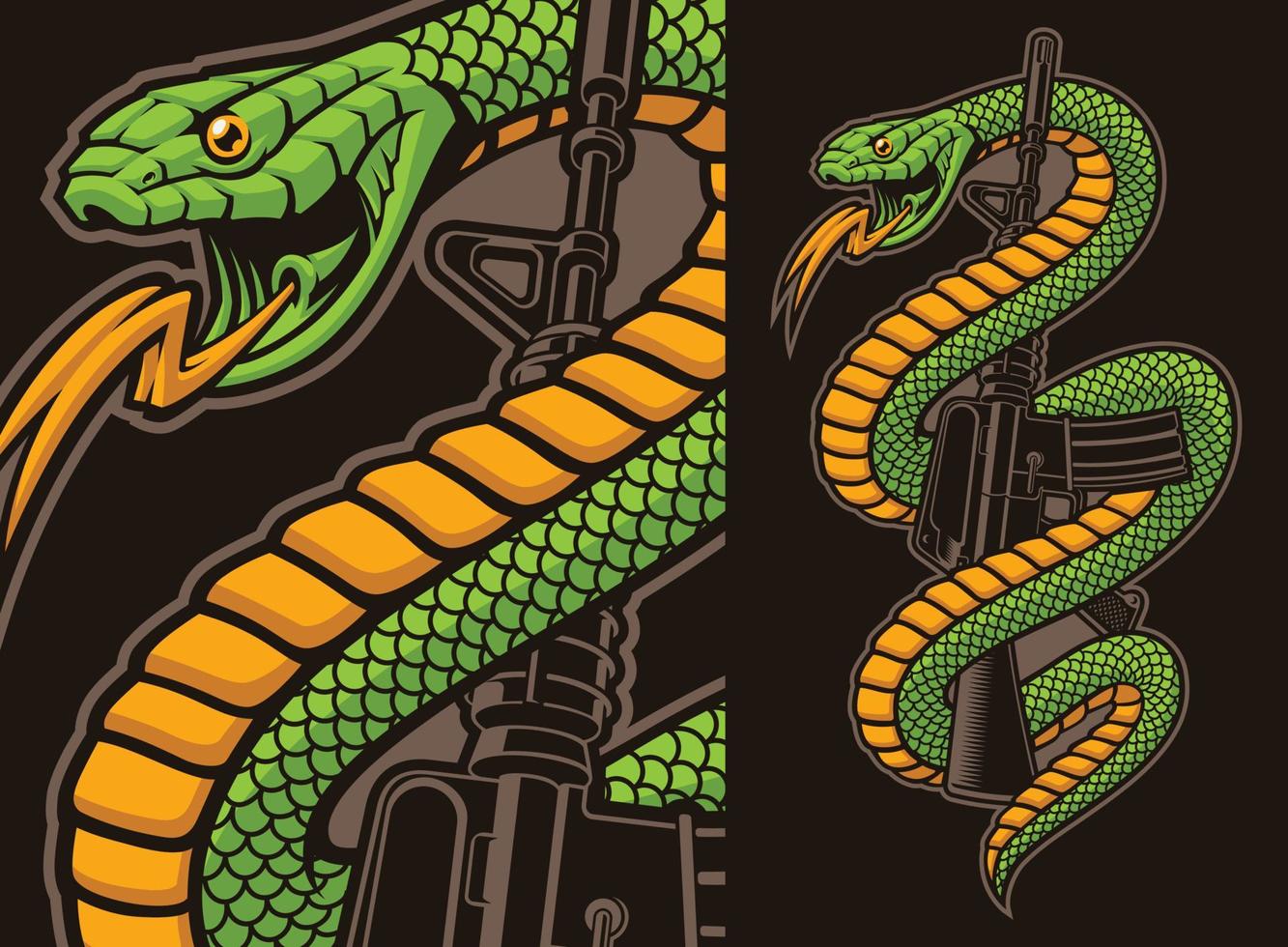 cobra vetor com um rifle