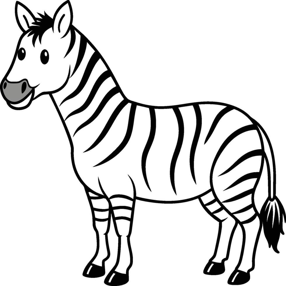 zebra coloração Páginas. zebra animal contorno. animal linha arte vetor