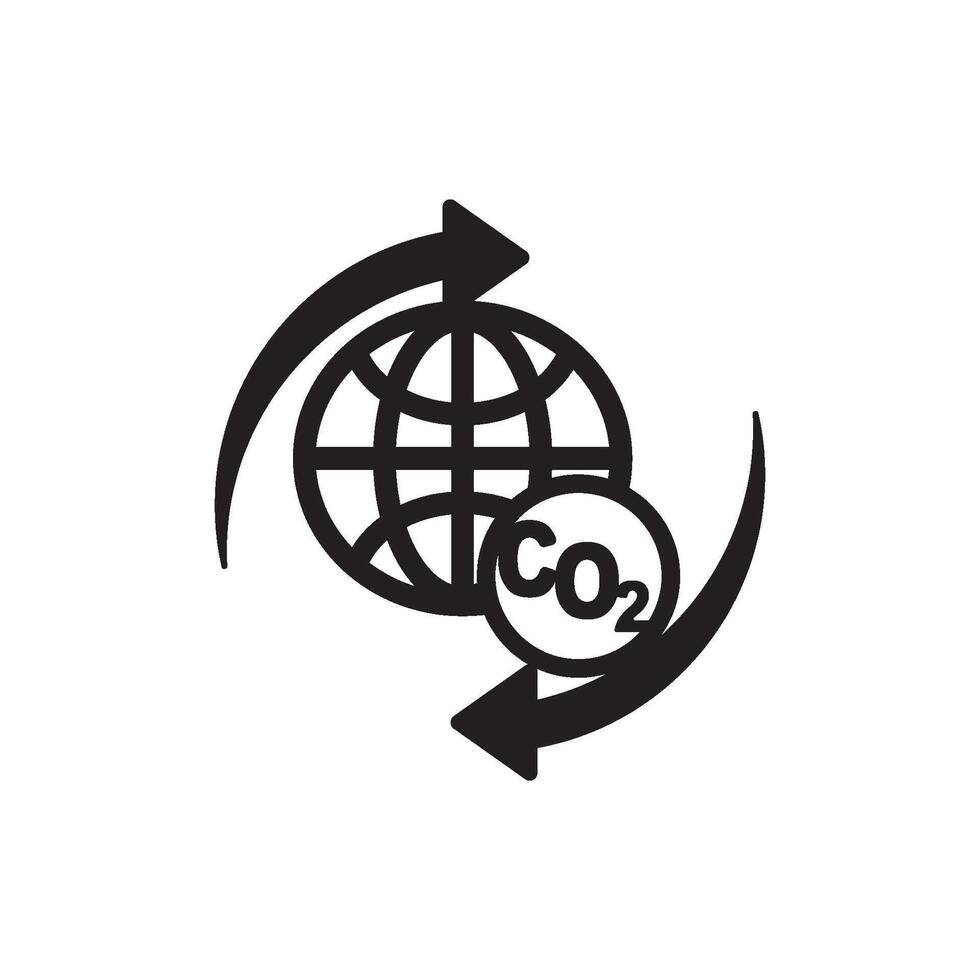 carbono dióxido símbolo logotipo ícone, desenho ilustração modelo vetor