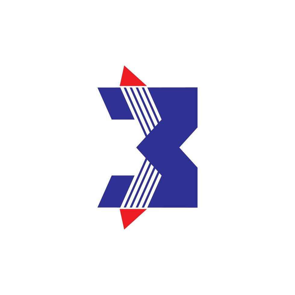 vetor de logotipo geométrico de seta de movimento número 3