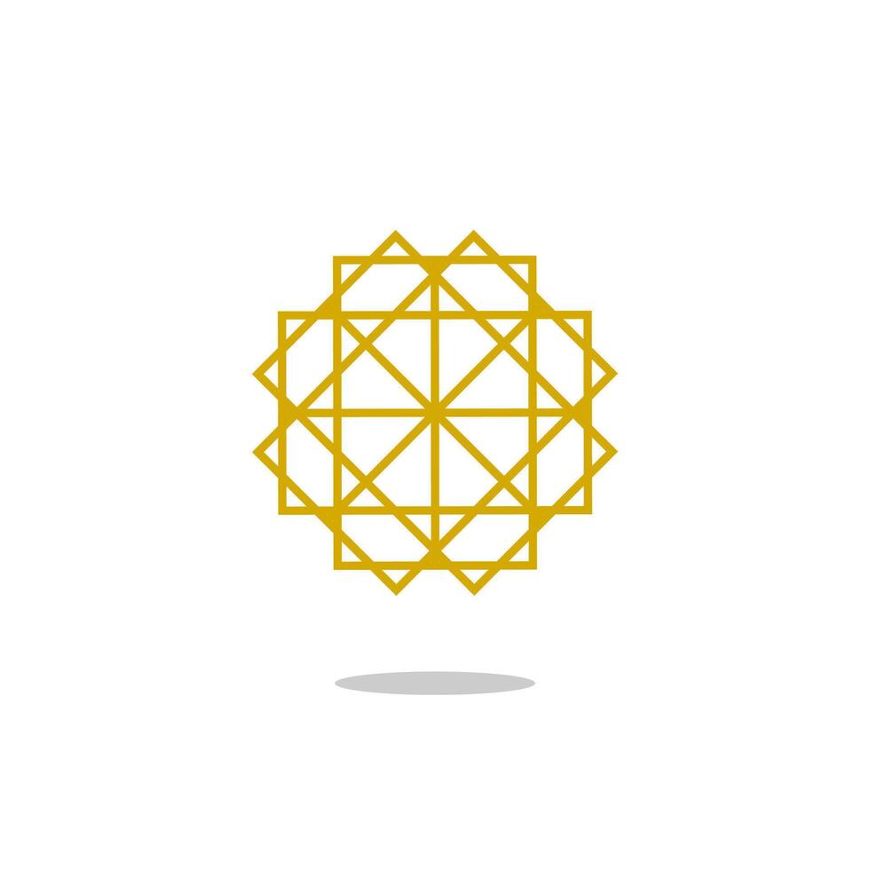 uma amarelo geométrico forma com uma branco fundo. abstrato geométrico enfeite Projeto elemento padronizar. esboço arte decoração vetor