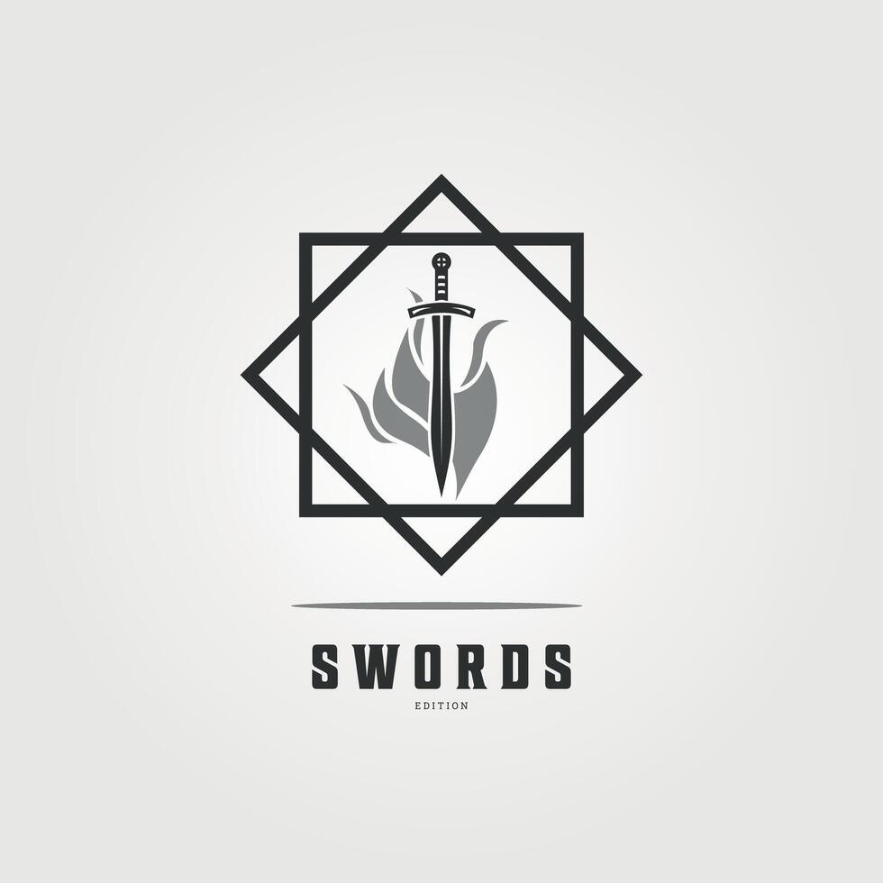 espada vintage logotipo ilustração elemento, chama espada pode estar usava Como placa e símbolo o negócio vetor