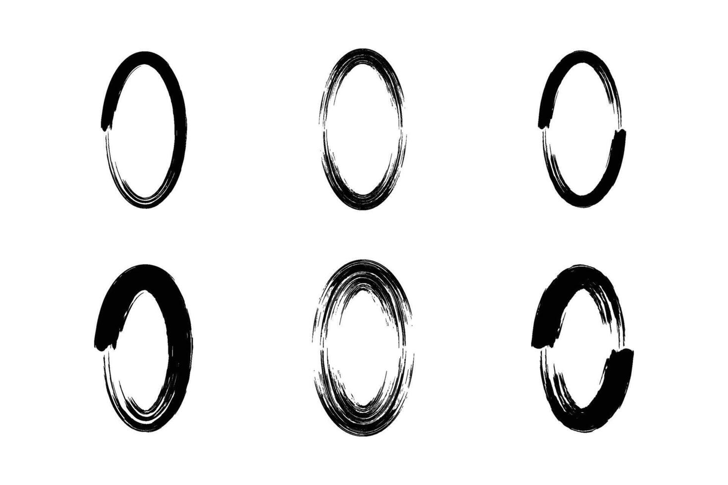 vertical oval forma negrito linha grunge forma escova acidente vascular encefálico pictograma símbolo visual ilustração conjunto vetor