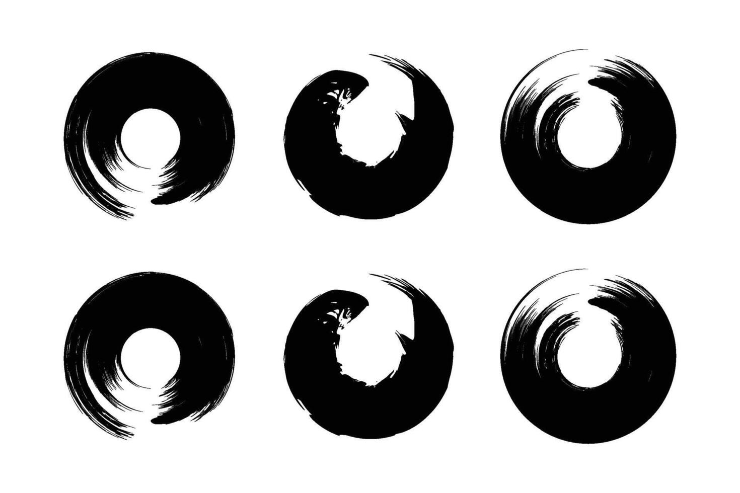 círculo forma negrito linha grunge forma escova acidente vascular encefálico pictograma símbolo visual ilustração conjunto vetor
