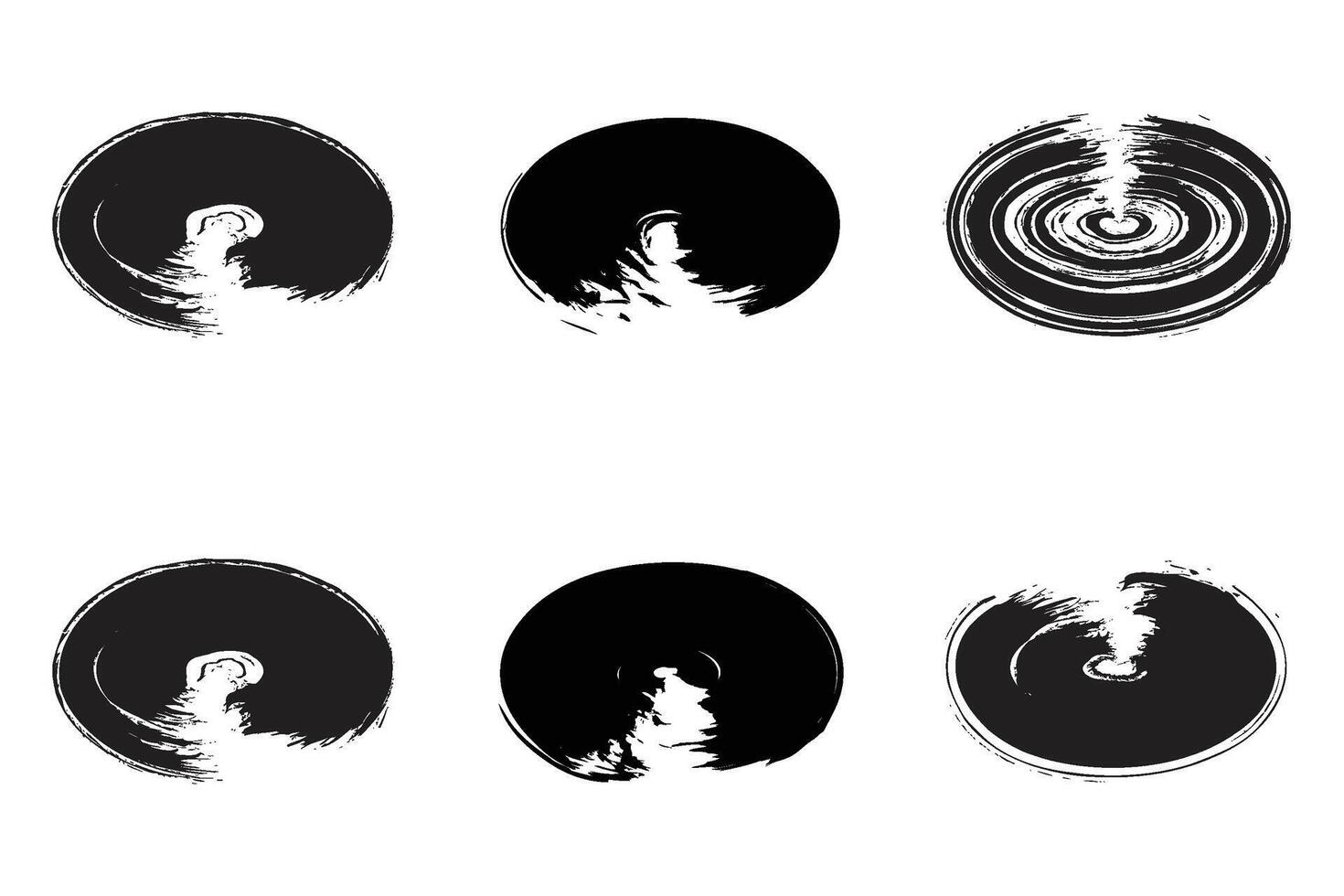 círculo forma negrito linha grunge forma escova acidente vascular encefálico pictograma símbolo visual ilustração conjunto vetor