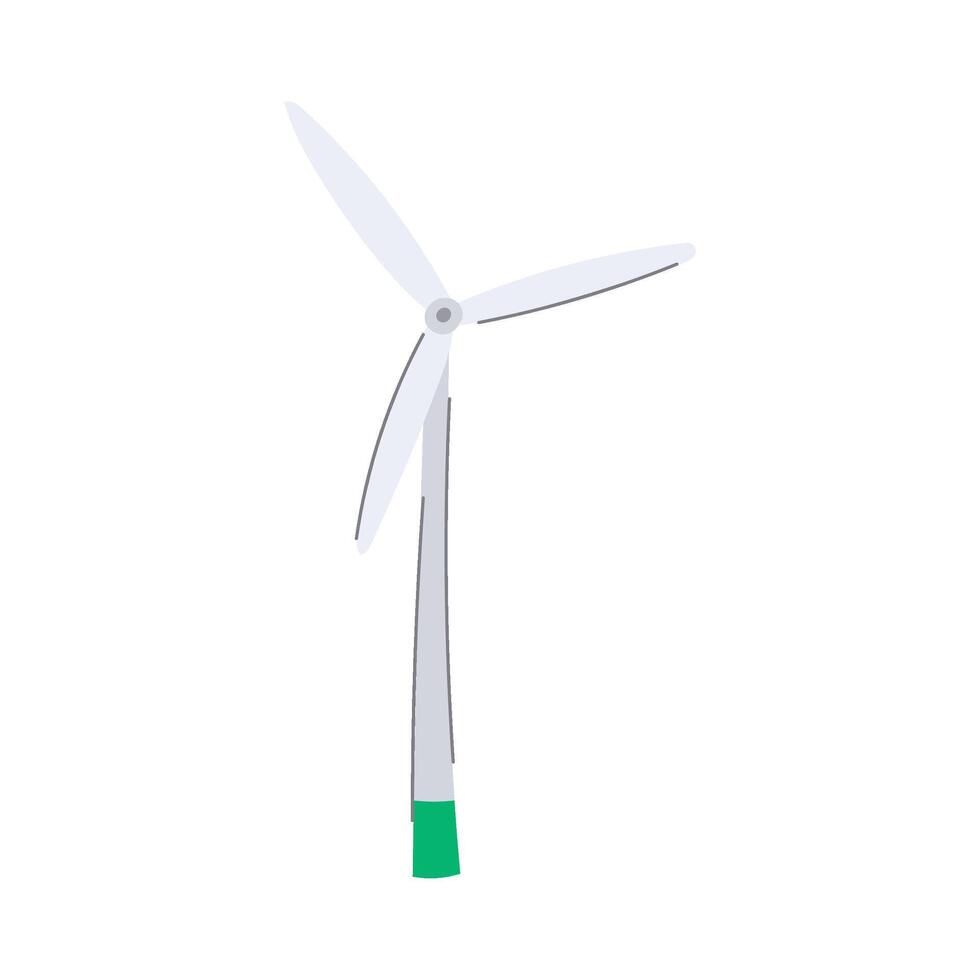 renovável vento turbina desenho animado ilustração vetor